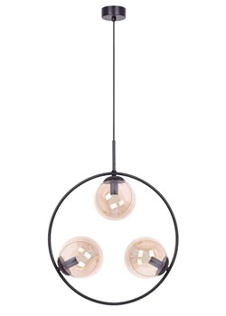 Lampa wisząca okrąg z bursztynowymi kloszami - A201-Anoba ze sklepu Edinos.pl w kategorii Lampy wiszące - zdjęcie 172321821
