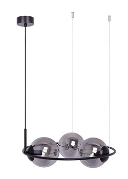 Okrągła metalowa lampa wisząca z grafitowymi kloszami - A202-Anoba ze sklepu Edinos.pl w kategorii Lampy wiszące - zdjęcie 172321823