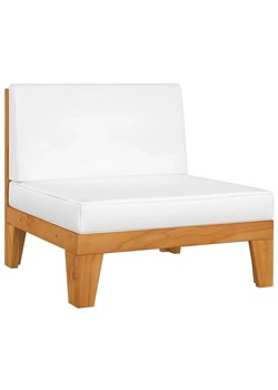 Drewniany fotel ogrodowy z kremowymi poduszkami - Arkano 4X ze sklepu Edinos.pl w kategorii Fotele ogrodowe - zdjęcie 172322144