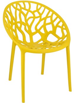 Żółte krzesło ażurowe do ogrodu - Moso ze sklepu Edinos.pl w kategorii Krzesła ogrodowe - zdjęcie 172322154