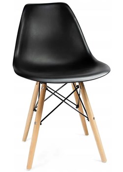 Czarne krzesło do salonu skandynawskiego - Huso 3X ze sklepu Edinos.pl w kategorii Krzesła - zdjęcie 172322181