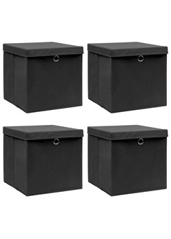 Komplet 4 czarnych składanych pudełek - Dazo 4X ze sklepu Edinos.pl w kategorii Pudełka i pojemniki - zdjęcie 172322353