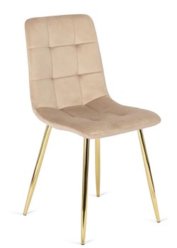 Kremowe pikowane krzesło glamour do stołu - Azlo ze sklepu Edinos.pl w kategorii Plecaki - zdjęcie 172322460