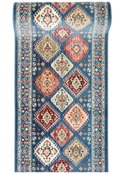 Niebieski wzorzysty chodnik dywanowy na metry - Rekis 6X ze sklepu Edinos.pl w kategorii Dywany - zdjęcie 172322492