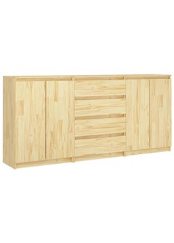 Komplet 3 szafek z litego drewna sosnowego - Ivon ze sklepu Edinos.pl w kategorii Komody - zdjęcie 172322550