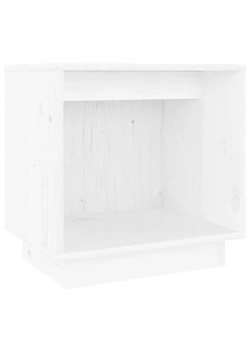 Biała drewniana minimalistyczna szafka nocna - Fono ze sklepu Edinos.pl w kategorii Stoliki i szafki nocne - zdjęcie 172322661