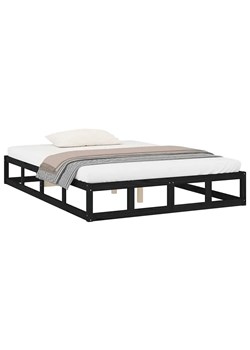 Czarne podwójne drewniane łóżko 140x200 - Kaori 5X ze sklepu Edinos.pl w kategorii Łóżka i materace - zdjęcie 172322754