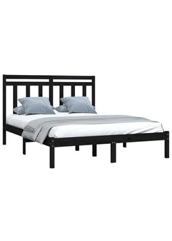 Czarne łóżko z naturalnego drewna 120x200 - Selmo 4X ze sklepu Edinos.pl w kategorii Łóżka i materace - zdjęcie 172322773