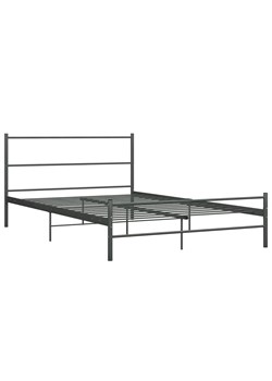 Szare metalowe łóżko dwuosobowe 160x200 cm - Epix ze sklepu Edinos.pl w kategorii Łóżka i materace - zdjęcie 172323063