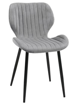 Szare welurowe krzesło - Oferion 3X ze sklepu Edinos.pl w kategorii Krzesła - zdjęcie 172323091