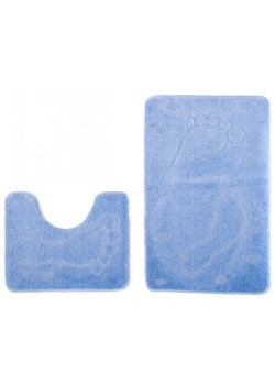 Komplet niebieskich dywaników do łazienki - Wako 4X ze sklepu Edinos.pl w kategorii Dywaniki łazienkowe - zdjęcie 172323251