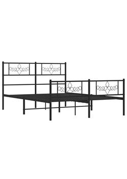 Czarne metalowe łóżko małżeńskie 160x200cm - Gisel ze sklepu Edinos.pl w kategorii Łóżka i materace - zdjęcie 172323462