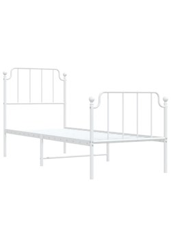 Białe metalowe łóżko jednoosobowe 90x200 cm - Onex ze sklepu Edinos.pl w kategorii Łóżka i materace - zdjęcie 172323521