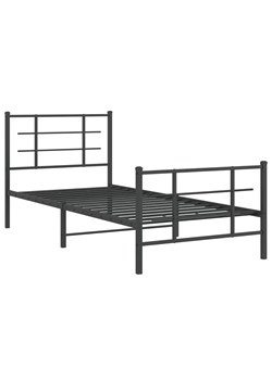 Czarne metalowe łóżko małżeńskie 100x200cm - Alester ze sklepu Edinos.pl w kategorii Łóżka i materace - zdjęcie 172323681