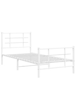 Białe metalowe łóżko loftowe 90x200 cm - Estris ze sklepu Edinos.pl w kategorii Łóżka i materace - zdjęcie 172323691