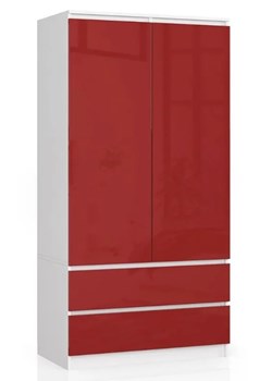 Nowoczesna szafa w połysku biały + czerwony - Frowik 4X ze sklepu Edinos.pl w kategorii Szafy - zdjęcie 172323752
