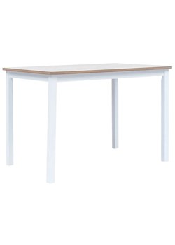 Biało-brązowy stół z drewna kauczukowego – Razel ze sklepu Edinos.pl w kategorii Stoły - zdjęcie 172323953