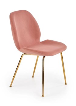 Tapicerowane krzesło w stylu glamour Divine - Różowe ze sklepu Edinos.pl w kategorii Krzesła - zdjęcie 172324284