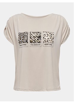 ONLY T-Shirt Free 15293567 Beżowy Regular Fit ze sklepu MODIVO w kategorii Bluzki damskie - zdjęcie 172325454