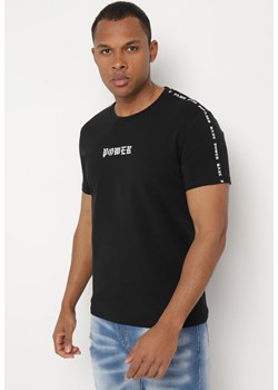 Czarna Bawełniana Koszulka T-shirt z Nadrukiem Dorolia ze sklepu Born2be Odzież w kategorii T-shirty męskie - zdjęcie 172326334