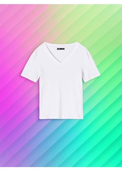 Sinsay - Koszulka bawełniana - biały ze sklepu Sinsay w kategorii Bluzki damskie - zdjęcie 172328234
