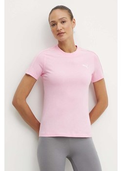 Puma t-shirt bawełniany HER damski kolor różowy 677883 ze sklepu ANSWEAR.com w kategorii Bluzki damskie - zdjęcie 172328493