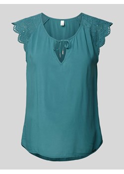 Bluzka z wiskozy z obszyciem koronką ze sklepu Peek&Cloppenburg  w kategorii Bluzki damskie - zdjęcie 172330021