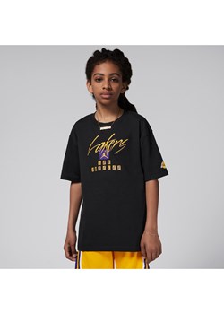 T-shirt dla dużych dzieci (chłopców) Max90 Jordan NBA Los Angeles Lakers Courtside Statement Edition - Czerń ze sklepu Nike poland w kategorii T-shirty chłopięce - zdjęcie 172330140