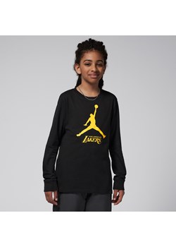T-shirt z długim rękawem dla dużych dzieci (chłopców) Jordan NBA Los Angeles Lakers Essential - Czerń ze sklepu Nike poland w kategorii T-shirty chłopięce - zdjęcie 172330142