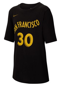 T-shirt dla dużych dzieci (chłopców) Nike NBA Stephen Curry Golden State Warriors City Edition - Czerń ze sklepu Nike poland w kategorii T-shirty chłopięce - zdjęcie 172330152