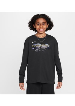 T-shirt z długim rękawem dla dużych dzieci (chłopców) Max90 Nike NBA Golden State Warriors Essential - Czerń ze sklepu Nike poland w kategorii T-shirty chłopięce - zdjęcie 172330160