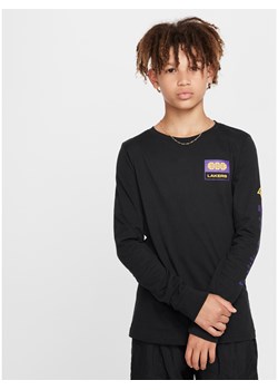 T-shirt z długim rękawem dla dużych dzieci (chłopców) Nike NBA Los Angeles Lakers Essential - Czerń ze sklepu Nike poland w kategorii T-shirty chłopięce - zdjęcie 172330194