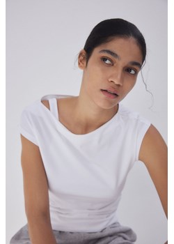 H & M - Top z kapturkowym rękawem - Biały ze sklepu H&M w kategorii Bluzki damskie - zdjęcie 172330450