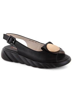 Skórzane sandały damskie komfortowe na platformie czarne Artiker 52C1630 ze sklepu ButyModne.pl w kategorii Sandały damskie - zdjęcie 172331084