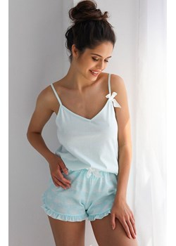 Bawełniana piżama damska Greta, Kolor miętowo-biały, Rozmiar S, SENSIS ze sklepu Primodo w kategorii Piżamy damskie - zdjęcie 172332221