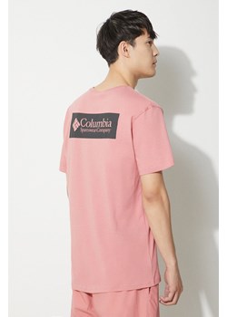 Columbia t-shirt bawełniany North Cascades kolor różowy z nadrukiem 1834041 ze sklepu PRM w kategorii T-shirty męskie - zdjęcie 172332513