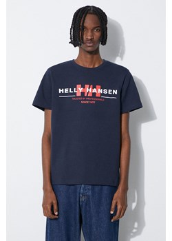 Helly Hansen t-shirt bawełniany kolor granatowy wzorzysty ze sklepu PRM w kategorii T-shirty męskie - zdjęcie 172333044