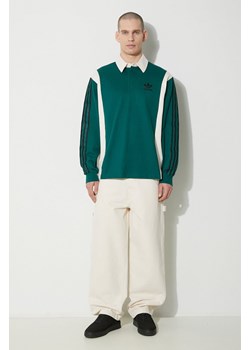 adidas Originals longsleeve bawełniany kolor zielony wzorzysty IU0210 ze sklepu PRM w kategorii T-shirty męskie - zdjęcie 172333321
