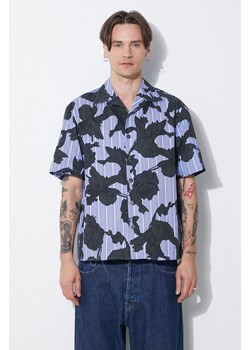 Neil Barrett koszula bawełniana Boxy Bold Flowers Print Short Sleeve Shirt męska kolor niebieski regular MY60214A-Y059-765N ze sklepu PRM w kategorii Koszule męskie - zdjęcie 172333343