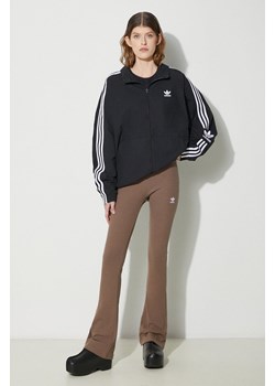 adidas Originals spodnie damskie kolor brązowy dzwony high waist IR5945 ze sklepu PRM w kategorii Spodnie damskie - zdjęcie 172333522