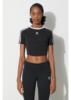 adidas Originals t-shirt 3-Stripes Baby Tee damski kolor czarny IU2532 ze sklepu PRM w kategorii Bluzki damskie - zdjęcie 172333891