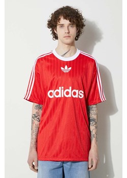adidas Originals t-shirt Adicolor Poly Tee męski kolor czerwony z nadrukiem IM9458 ze sklepu PRM w kategorii T-shirty męskie - zdjęcie 172334003