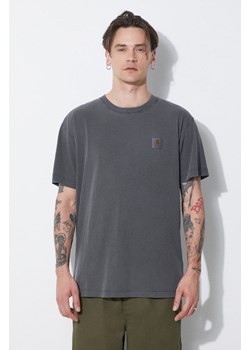 Carhartt WIP t-shirt bawełniany S/S Nelson T-Shirt męski kolor szary gładki I029949.98GD ze sklepu PRM w kategorii T-shirty męskie - zdjęcie 172334121