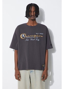 Champion t-shirt bawełniany męski kolor szary z aplikacją 219998 ze sklepu PRM w kategorii T-shirty męskie - zdjęcie 172334161