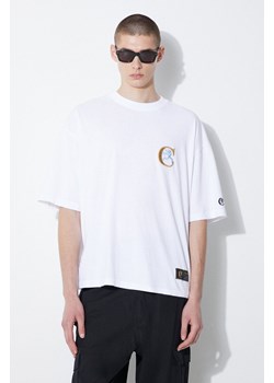 Champion t-shirt bawełniany męski kolor biały z aplikacją 219999 ze sklepu PRM w kategorii T-shirty męskie - zdjęcie 172334163