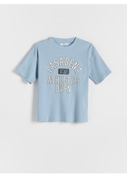 Reserved - T-shirt oversize z nadrukiem - jasnoniebieski ze sklepu Reserved w kategorii T-shirty chłopięce - zdjęcie 172337163