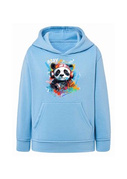 Błękitna chłopięca bluza kangurka z kapturem- Panda ze sklepu 5.10.15 w kategorii Bluzy chłopięce - zdjęcie 172338283
