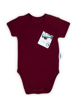 Bordowe body chłopięce z krótkim rękawem ze sklepu 5.10.15 w kategorii Body niemowlęce - zdjęcie 172338371