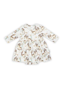Dziewczęce sukienko-body kremowe z długim rękawem w sarenki ze sklepu 5.10.15 w kategorii Odzież dla niemowląt - zdjęcie 172338414