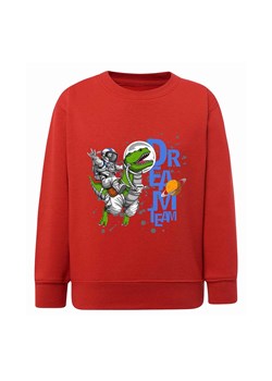 Dzianinowa bluza nierozpinana Astronauta & Dinozaur czerwona ze sklepu 5.10.15 w kategorii Bluzy chłopięce - zdjęcie 172338470